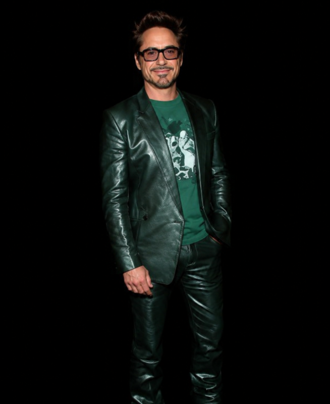 Tony Stark Avengers Doomsday Green Leather Coat Costume-1