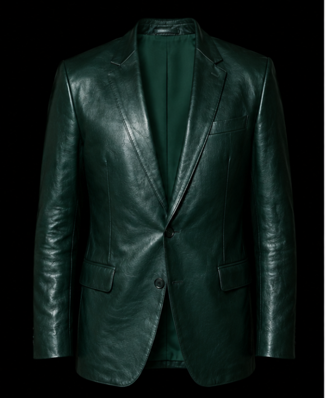 Tony Stark Avengers Doomsday Green Leather Coat Costume-3