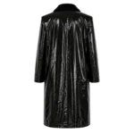 Bill Skarsgård Met Gala 2026 Black Long Faux Leather Coat Back