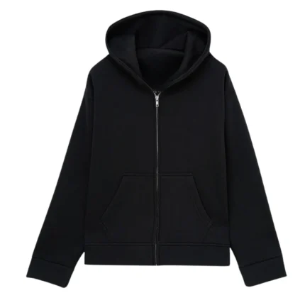 Black Essential Hoodie Front