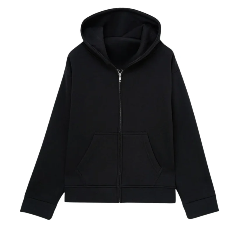 Black Essential Hoodie Front