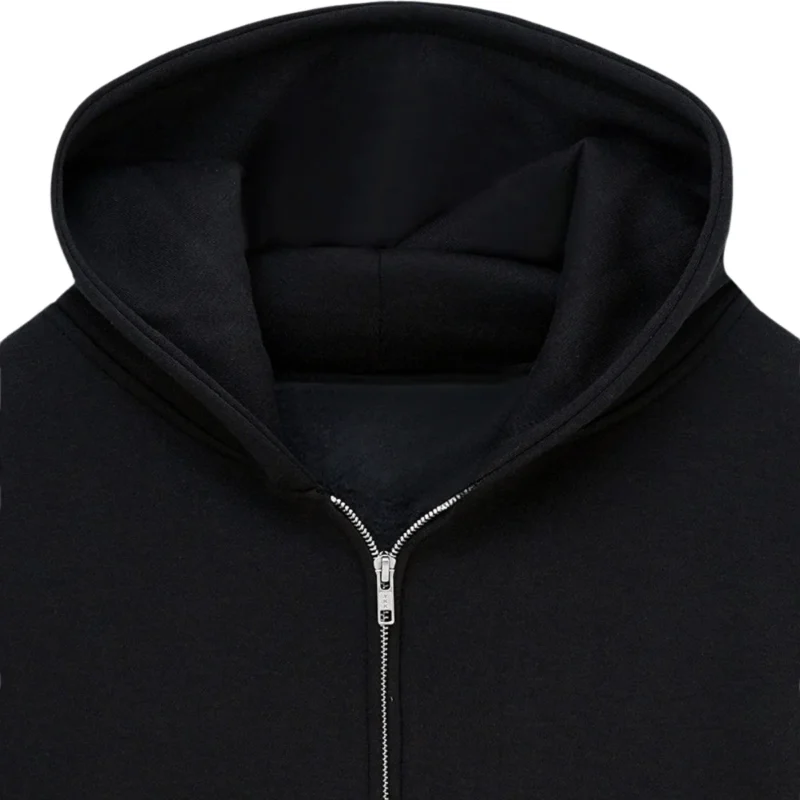 Black Essential Hoodie half Front