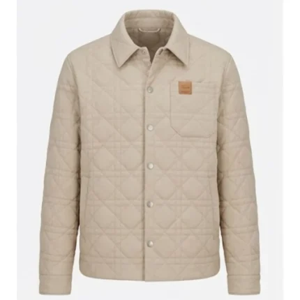 Charlie Movie The Drama 2026 Robert Pattinson Quilted White Jacket Front