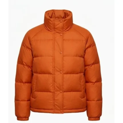 Emma The Drama 2026 movie Zendaya Orange Puffer Jacket Front