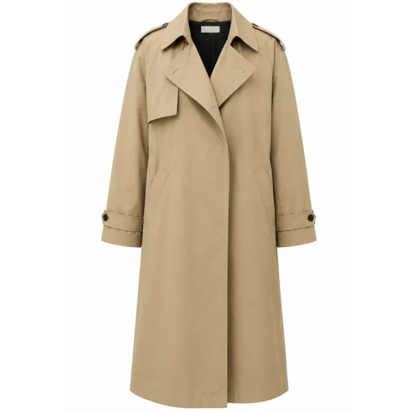 His And Hers 2026 Tessa Thompson Beige Trench Coat Front