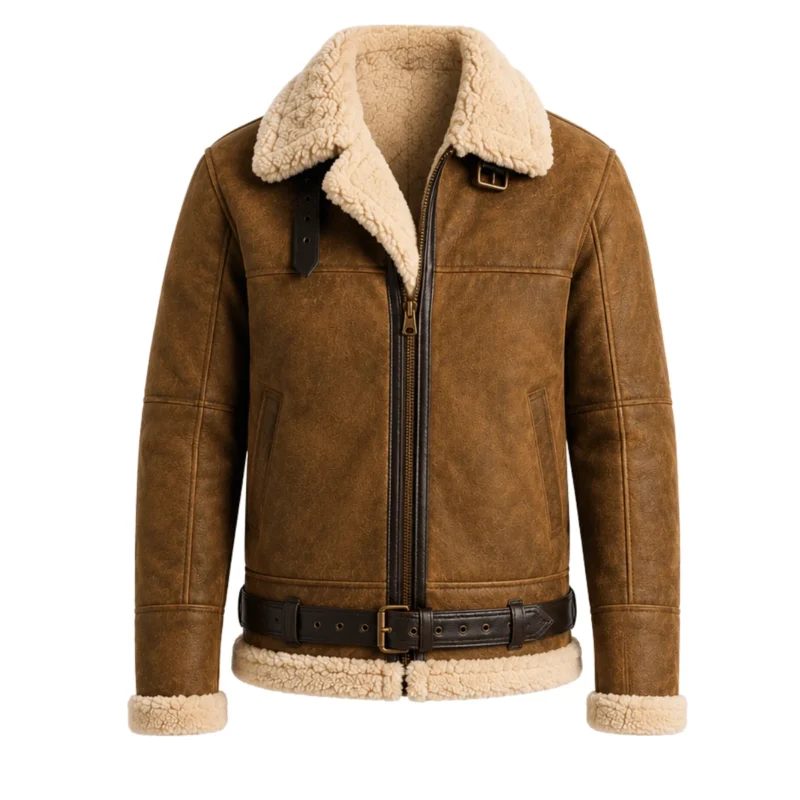 Jay Brown Sheepskin SF Leather Jacket Front