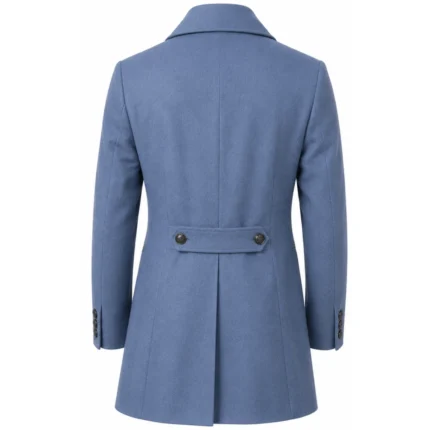 Luke Thompson Blue Coat From Bridgerton s04 Period Drama Outfit Back
