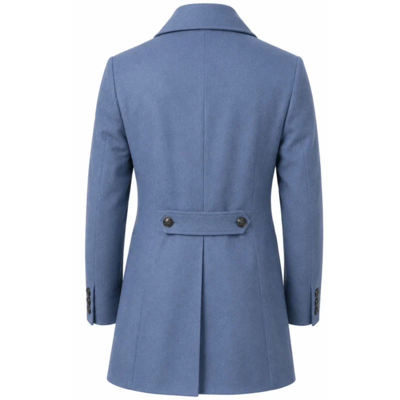 Luke Thompson Blue Coat From Bridgerton s04 Period Drama Outfit Back