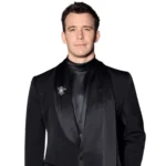 Luke Thompson Bridgerton Season 4 Press Black Coat