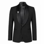 Luke Thompson Bridgerton Season 4 Press Black Coat Front