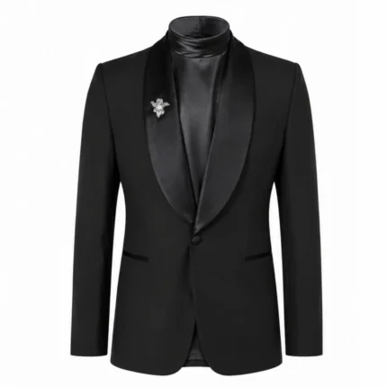 Luke Thompson Bridgerton Season 4 Press Black Coat Front