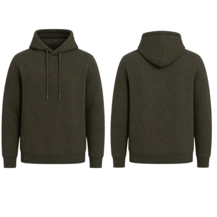 Men Mock Neck Hoodie Back