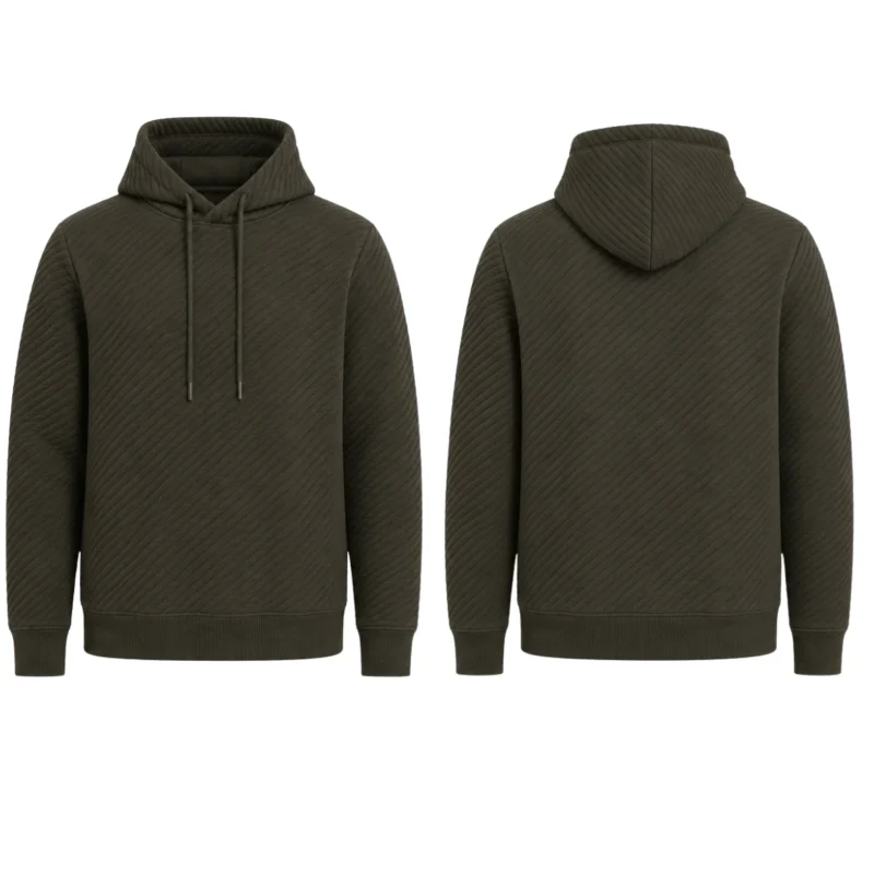 Men Mock Neck Hoodie Back