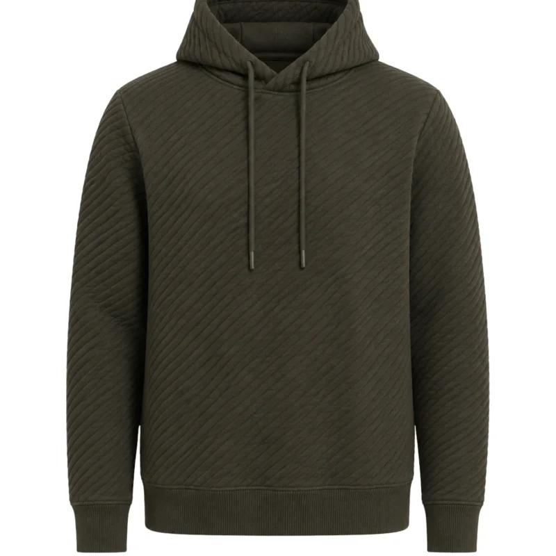 Men Mock Neck Hoodie Front