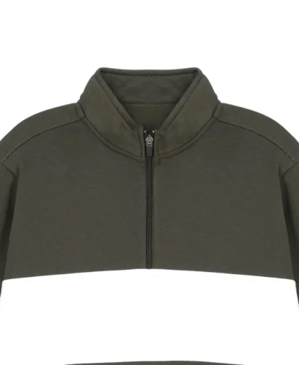 Men Strip Sweatshirt Half Front
