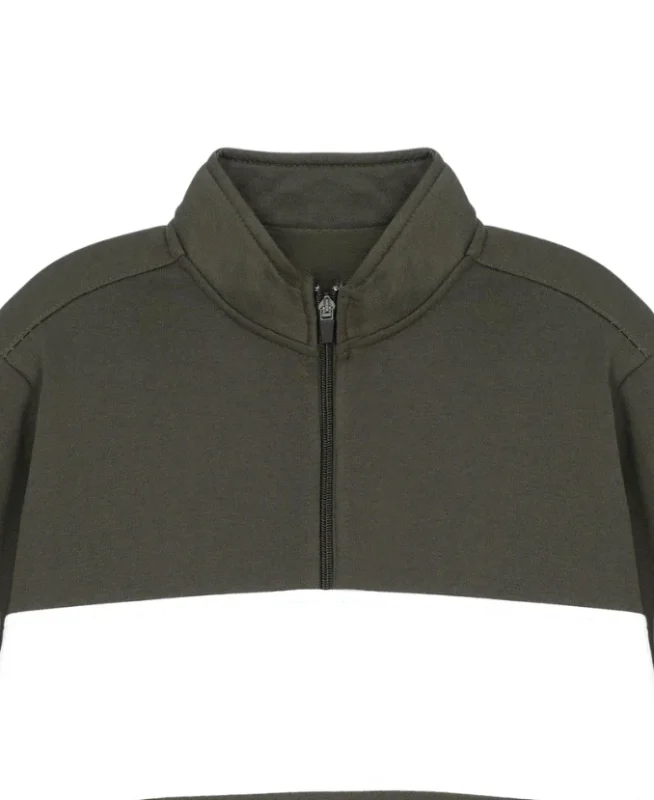 Men Strip Sweatshirt Half Front