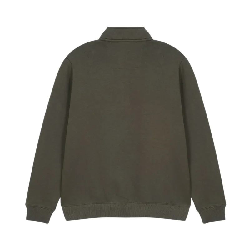 olive and white sweatshirt Back