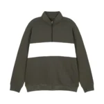 olive and white sweatshirt
