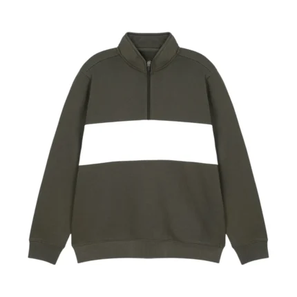 olive and white sweatshirt