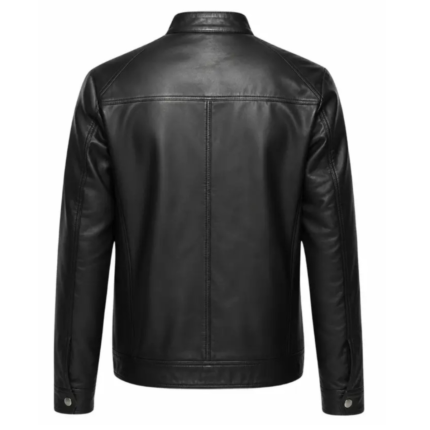Mens-Cafe-Racer-Classic-Black-Leather-Back-Jacket