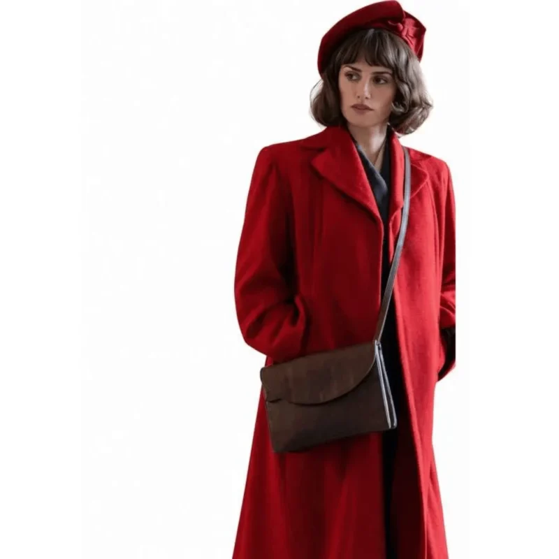Penélope Cruz The Bride 2026 Red Wool Coat