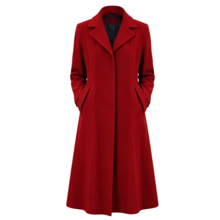 Penélope Cruz The Bride 2026 Red Wool Coat Front