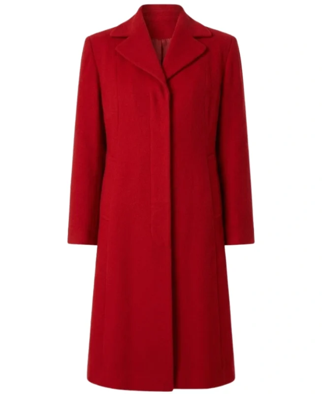 Penélope Cruz The Bride 2026 Red Wool Coat Front