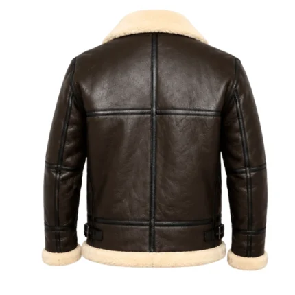 Roy B-3 Shearling Brown Leather Aviator Jacket Back