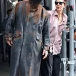 The Bride 2026 Christian Bale Leather Coat Front