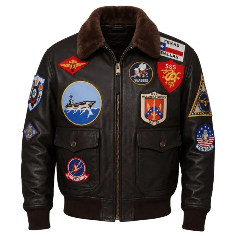 Tom Cruise Maverick Top Gun 2 flight Real Leather Jacket Front