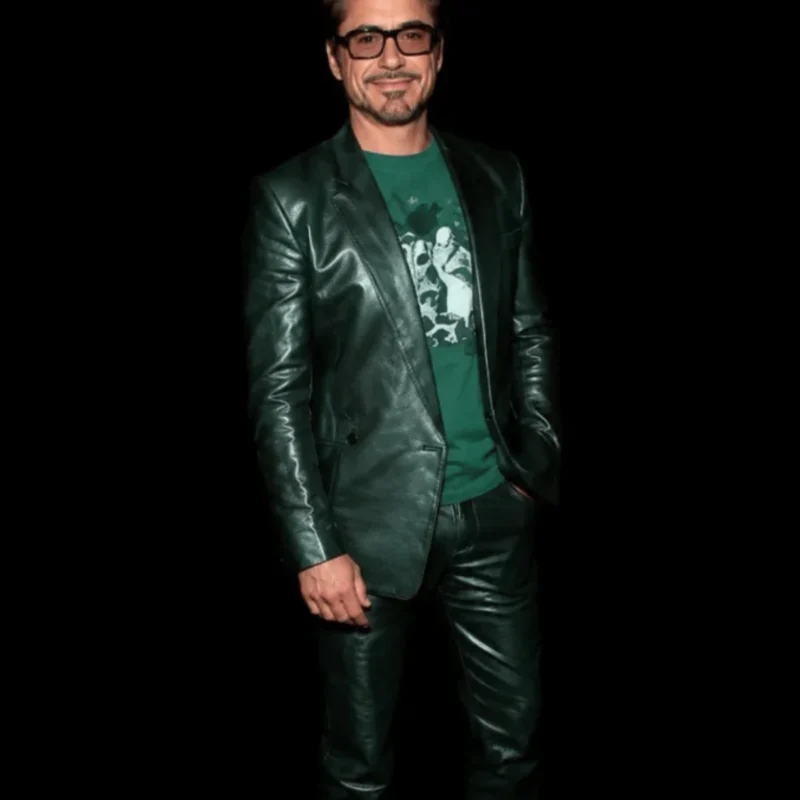 Tony Stark Avengers Doomsday Green Leather Coat Costume