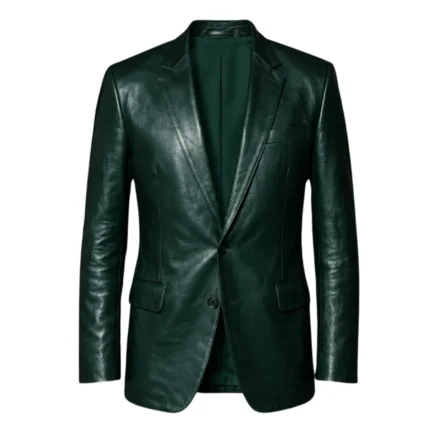 Tony Stark Avengers Doomsday Green Leather Coat Costume Front