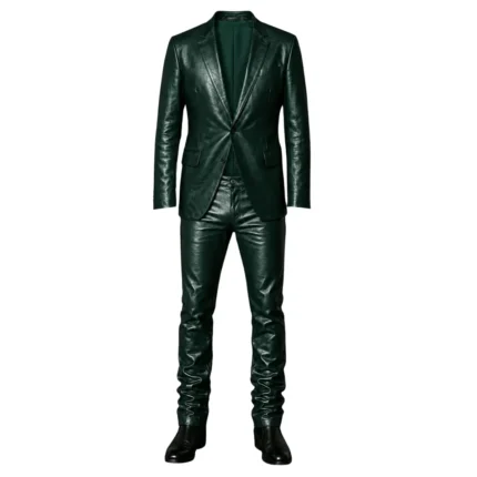 Tony Stark Avengers Doomsday Green Leather Coat Costume Full Costime