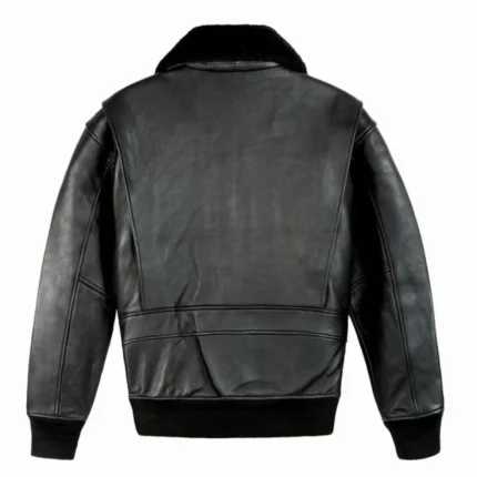 Top Gun Military G-1 Leather Jacket Black Back