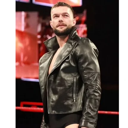 WWE Wrestler Finn Balor Balor Club Black Biker Leather Jacket