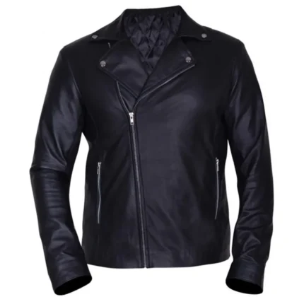 WWE Wrestler Finn Balor Balor Club Black Biker Leather Jacket Front And Back