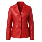 anna andrews red blazer outfit from his and hers 2026 Front