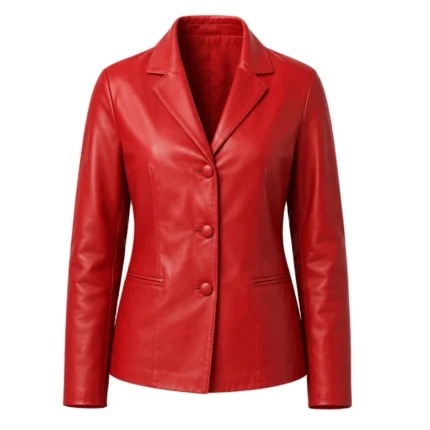 anna andrews red blazer outfit from his and hers 2026 Front