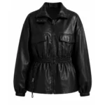 halle berry crime 101 leather jacket inspired women's actress American actress Front