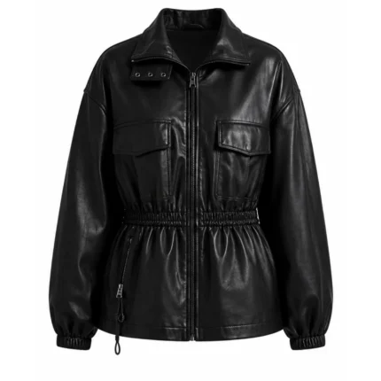 halle berry crime 101 leather jacket inspired women's actress American actress Front