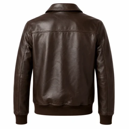 Men's Aviator A2 Dark Brown Aviator Flight Jacket Back