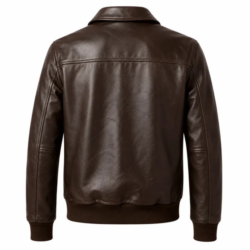 Men's Aviator A2 Dark Brown Aviator Flight Jacket Back