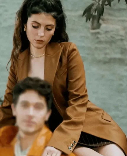 People We Meet On Vacation Emily Bader Brown Wool Coat