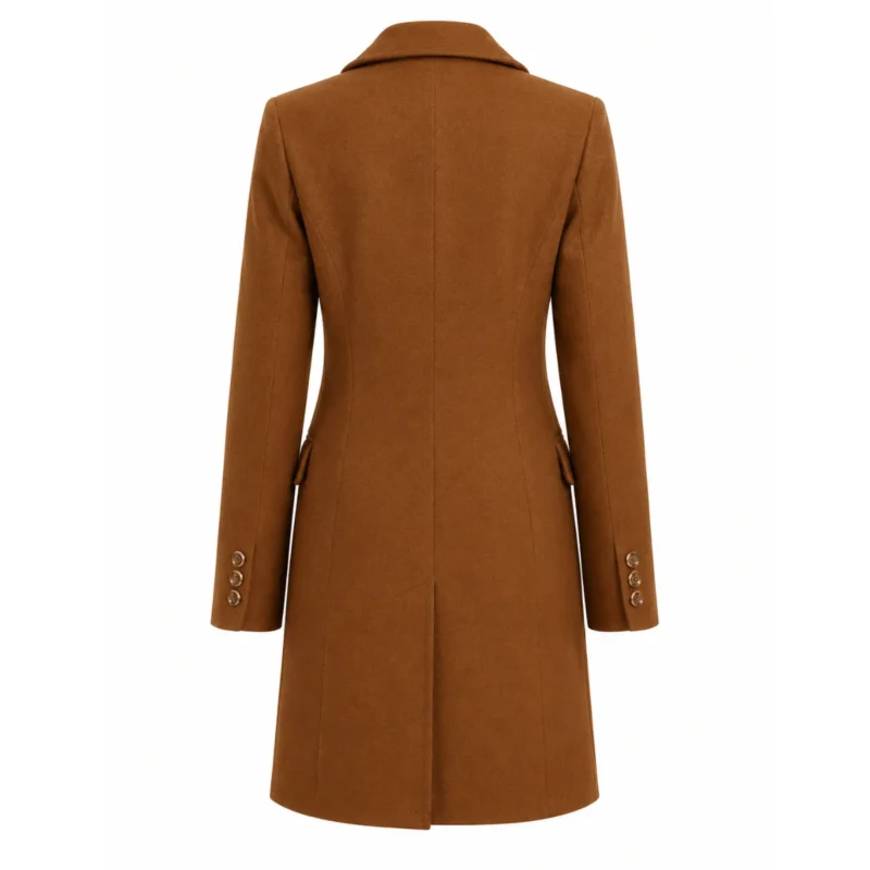 people we meet on vacation emily bader brown wool coat Back