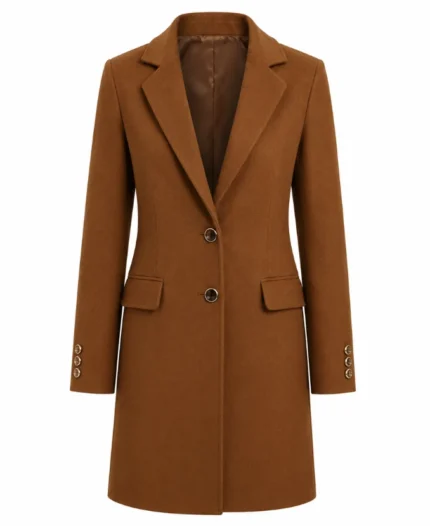people we meet on vacation emily bader brown wool coat front