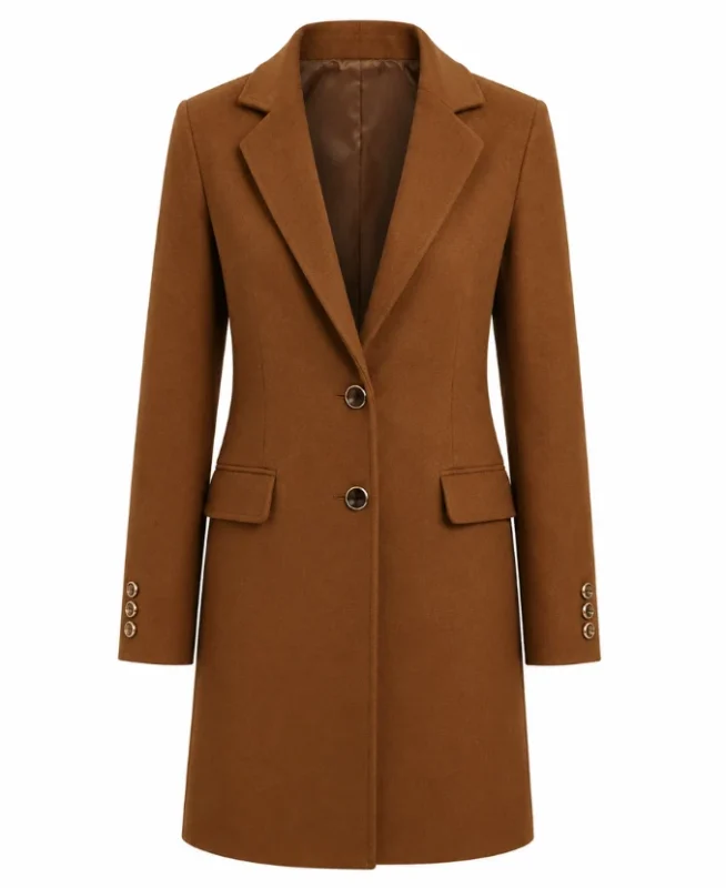 people we meet on vacation emily bader brown wool coat front
