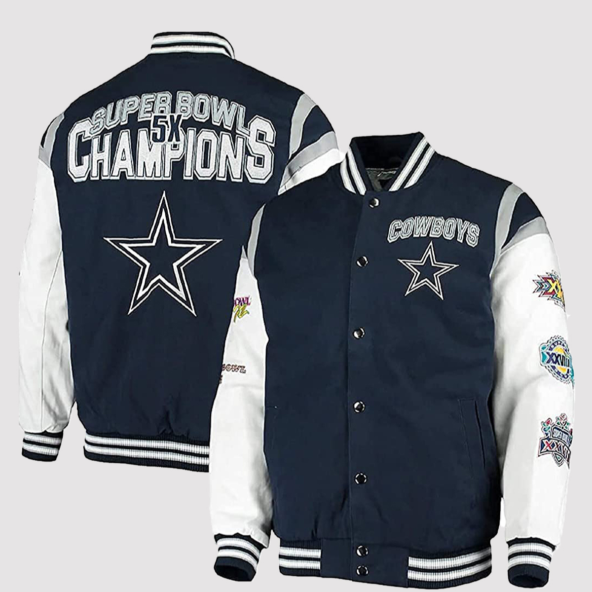 Dallas-Cowboys-Goal-Post-Varsity-Jacket Dallas Cowboys Goal Post Varsity Jacket - Image 1