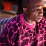Found S2 Arlen Escarpeta Pink Leopard Print Sweater