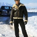 Rocky IV Sylvester Stallone Bomber Shearling Leather Jacket