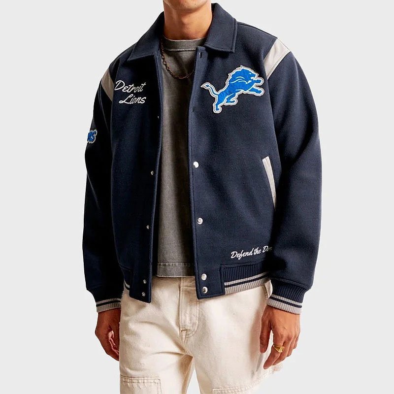 Abercrombie Detroit Lions Varsity Jacket - Image 1